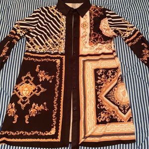 Black & Gold Print Dress